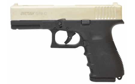 Пистолет Retay G19C (Glock) сатин 9mm P.A.K, охолощенный